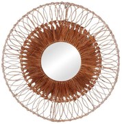 Καθρέπτης Cermine Inart ψάθα Φ80x12εκ 337-000011-337-000011-Καφέ 337-000011