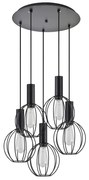 SE21-BL-4-5BL-GR2 ADEPT TUBE Black Pendant Black Metal Grid+