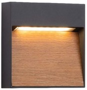 Φωτιστικό Τοίχου - Απλίκα Natu VK/02215/WD/W 13x13,3x4,2cm Led 312lm 5,4W 3000K Natural-Anthracite VKLed