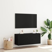 vidaXL Ντουλάπι Τοίχου Τηλεόρασης Μαύρη Δρυς 100x30x41 εκ. Επεξεργασμένο Ξύλο