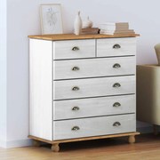 vidaXL Συρταριέρα ASKIM Λευκό 91 x 40 x 95.5 εκ. Μασίφ ξύλο πεύκου
