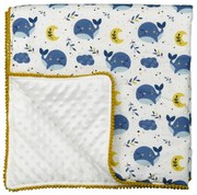 Κουβέρτα Minky Αγκαλιάς (90x90) Bebe Stars Whale 3103