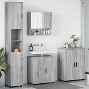 vidaXL Σετ Επίπλων Μπάνιου με πόρτα 4 pcs Γκρι sonoma 61 x 35 x 64 εκ.