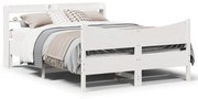 vidaXL Πλαίσιο Κρεβατιού Κεφαλάρι Λευκό 150x200εκ Μασίφ Πεύκο
