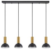 Φωτιστικό Οροφής  SE21-GM-4-4BL-MS3 ADEPT TUBE Gold Matt Pendant Black Metal Shade+ - 51W - 100W - 77-8651