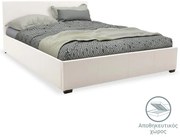 Κρεβάτι Norse pakoworld pu λευκό με αποθηκευτικό χώρο 160x200εκ