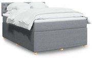 Κρεβάτι Boxspring με Στρώμα Ανοιχτό Γκρι 140x200 εκ. Υφασμάτινο - Γκρι