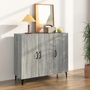 Ντουλάπι Γκρι Sonoma 90 x 34 x 80 εκ. από Επεξεργασμένο Ξύλο - Γκρι
