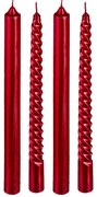 Κεριά Για Κηροπήγιο 25εκ. (Σετ 4τμχ) A-S Glitter Tap Red 129849RG