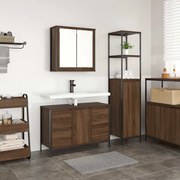 vidaXL Σετ Επίπλων Μπάνιου 2 Τεμαχίων Καφέ Δρυς Επεξεργασμένο Ξύλο