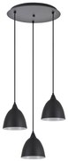 Φωτιστικό Οροφής Κρεμαστό Adept 77-9047 35x300cm 3xE27 60W Black Homelighting Μέταλλο