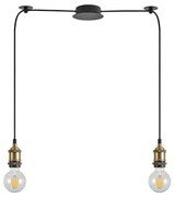 SE21-BR-10-BL2 MAGNUM Bronze Metal Pendant with Black Fabric Cable+ HOMELIGHTING 77-8691