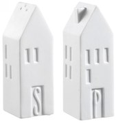 Αλατοπίπερο Σπιτάκια (Σετ 2Τμχ) LBTRD0011893 3x3x9cm White Raeder Porcelain