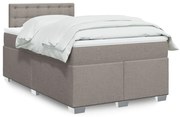 Κρεβάτι Boxspring με Στρώμα Taupe 120x190 εκ. Υφασμάτινο - Μπεζ-Γκρι