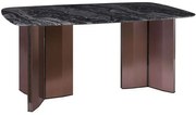 Τραπέζι Barry ΕΜ782,2 180x90x73cm Marble Black-Walnut Μέταλλο,Τεχνομάρμαρο