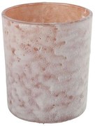 Κηροπήγιο Snow 013.789403 9x10cm Pink Glass
