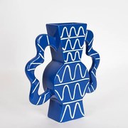 Βάζο Κεραμικό Μπλε-Λευκό 37,5x8x35,5εκ. ESTHETI 752-20215