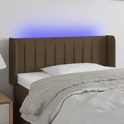 vidaXL Κεφαλάρι Κρεβατιού LED Σκούρο Καφέ 83x16x78/88 εκ. Υφασμάτινο