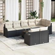 vidaXL Σετ Καναπέ Κήπου με μαξιλάρι 9 pcs Μαύρο Πολυ ράταν