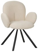 Καρέκλα - Πολυθρόνα Garzele Inart μπεζ ύφασμα-πόδι μαύρο μέταλλο 68x66x82.5εκ 68x66x82.5 εκ.