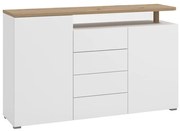 Μπουφές ATERNO 154 3K4F2V Λευκό - Artisan Oak 154x40x94εκ. 154x40x94 εκ.