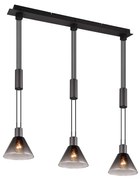 Φωτιστικό Κρεμαστό Trio Lighting Stanley Stanley 319500332 Μαύρο Ματ με Φυμέ Γυαλί