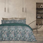 Σετ Παπλωματοθήκη Polycotton Μονή 160x240εκ. Casual 5411 Γκρι-Πετρόλ-Ώχρα Das Home