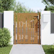 vidaXL Πύλη Κήπου με Σχέδιο Μπαμπού 105 x 130 εκ. από Ατσάλι Corten