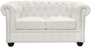 Καναπές T.Chesterfield Hm3010.02 Λευκό Ματ 155x90x73 cm Τεχνόδερμα