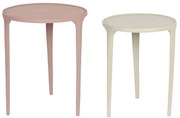 Σετ με 2 τραπέζια DKD Home Decor Μπεζ Ροζ 40 x 40 x 50 cm