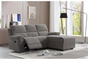 RELAX ΚΑΝΑΠΕΣ RECLINER ΓΩΝΙΑ ΔΕΞΙΑ ΓΚΡΙ 212x156xH96cm