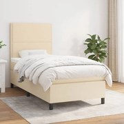 ΚΡΕΒΑΤΙ BOXSPRING ΜΕ ΣΤΡΩΜΑ ΚΡΕΜ 90X190 ΕΚ.ΥΦΑΣΜΑΤΙΝΟ 3141662