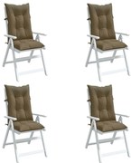 vidaXL Μαξιλάρια Καρέκλας Κήπου Πλάτη 4τεμ Taupe 120x50x7 εκ. Ύφασμα