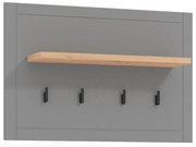 Έπιπλο Εισόδου - Κρεμάστρα Valencia CIV Artisan Oak - Γκρί Μάτ 86,5x19,5x57 εκ. 86.5x19.5x57 εκ.