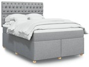 ΚΡΕΒΑΤΙ BOXSPRING ΜΕ ΣΤΡΩΜΑ ΑΝΟΙΧΤΟ ΓΚΡΙ 140X190 ΕΚ. ΥΦΑΣΜΑΤΙΝΟ 3291282