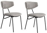 Καρέκλα Nancy (Σετ 2Τμχ) 566WYL1137 48x59x80cm Grey-Black Μέταλλο,Ύφασμα