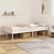 vidaXL Πλαίσιο Κρεβατιού με Κεφαλάρι Λευκό 120 x 200εκ. Μέταλλο