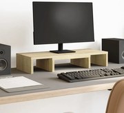 vidaXL Βάση Οθόνης Ρυθμιζ. Sonoma Δρυς 60x24x10,5 εκ. Επεξεργ. Ξύλο