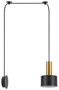 Φωτιστικό Τοίχου Adept Tube 77-8829 50x14x300cm 1xE27 60W Black-Gold Homelighting