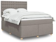 vidaXL Κρεβάτι Boxspring με Στρώμα Taupe 140x200 εκ. Υφασμάτινο