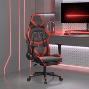 vidaXL Καρέκλα Gaming Μασάζ Υποπόδιο Μαύρο/Πράσινο από Συνθετικό Δέρμα