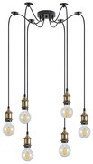 Φωτιστικό Οροφής  SE21-BR-10-BL6 MAGNUM Bronze Metal Pendant with Black Fabric Cable+ - 51W - 100W - 77-8689