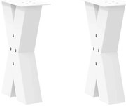 vidaXL Πόδια Τραπεζιού Σαλονιού σε Σχήμα Χ, 2 τεμ. Λευκά 38x(42-43) εκ. Ατσάλι