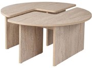 Τραπέζι Σαλονιού Moira 241NRD1348 Φ90x41cm Travertine Beige