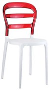 BIBI WHITE/RED TRANSP.ΚΑΡΕΚΛΑ - (42X50X85εκ.), Χρώμα: WHITE/RED - SIESTA