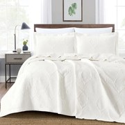 Κουβέρτα Ζακάρ Σετ Damask Εκρού Υπέρδιπλη - 230 x 245 cm + (2) 50 x 70 cm - Εκρού - Borea