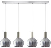 Φωτιστικό Οροφής  SE21-NM-4-GL2-4NM ADEPT TUBE Nickel Matt Pendant Smoked Glass+ - 51W - 100W - 77-8405