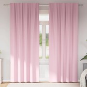 vidaXL Κουρτίνες 2 pcs Μωρουδίστικο Ροζ 245 x 140 εκ. Πολυεστέρας