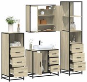 vidaXL Σετ Επίπλων Μπάνιου 4 Τεμαχίων Sonoma Δρυς Επεξεργασμένο Ξύλο