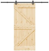 Συρόμενη Μεσόπορτα με Μηχανισμό 95 x 210 εκ. Μασίφ Ξύλο Πεύκου